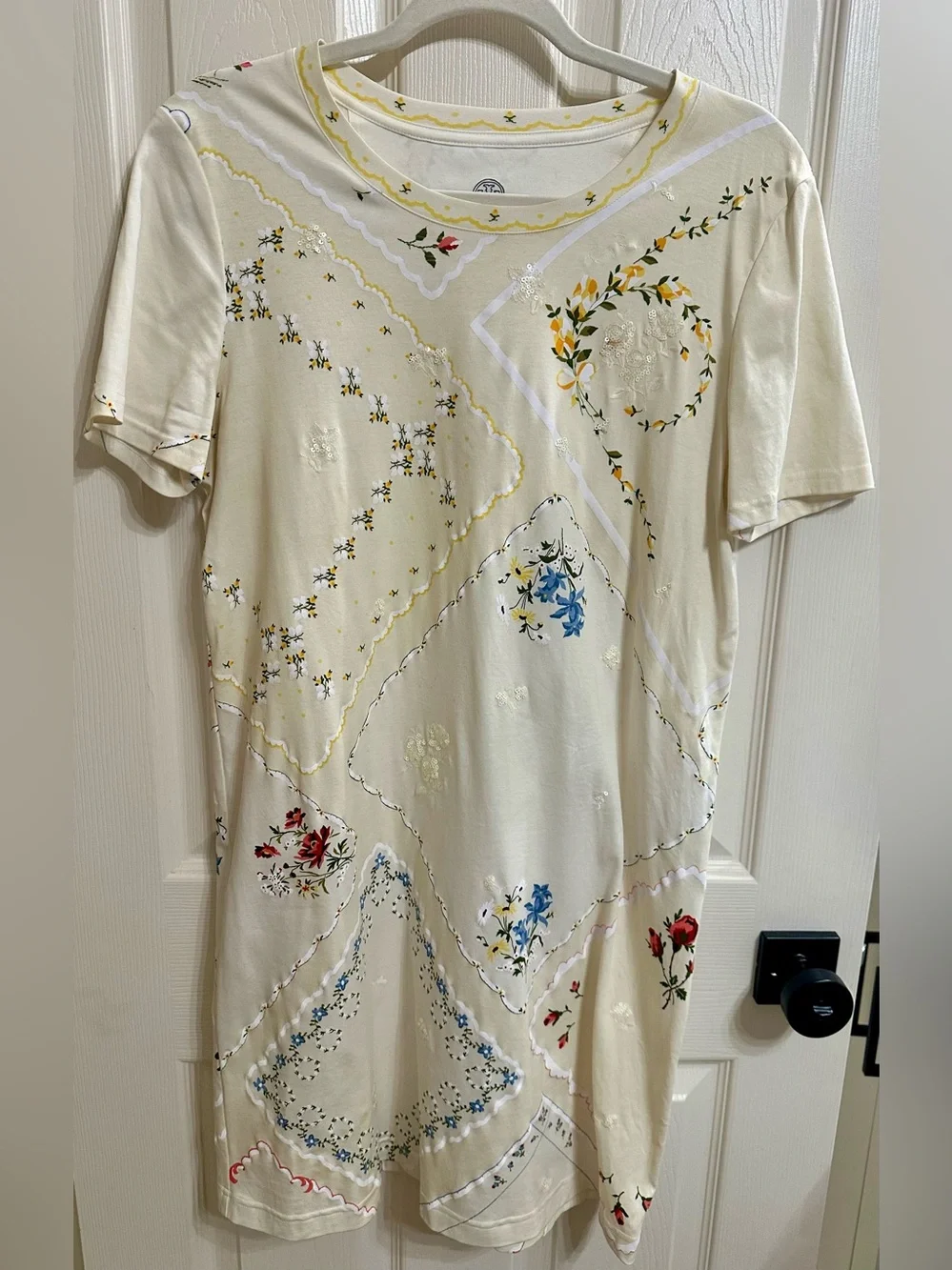 Tory Burch Handkerchief Printed T-Shirt Dress Size L - Picture 2 of 5